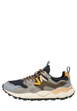 Flower Mountain Yamano 3 Sneakers Heren Donkerblauw Blauw Lichtblauw | RVX349FH