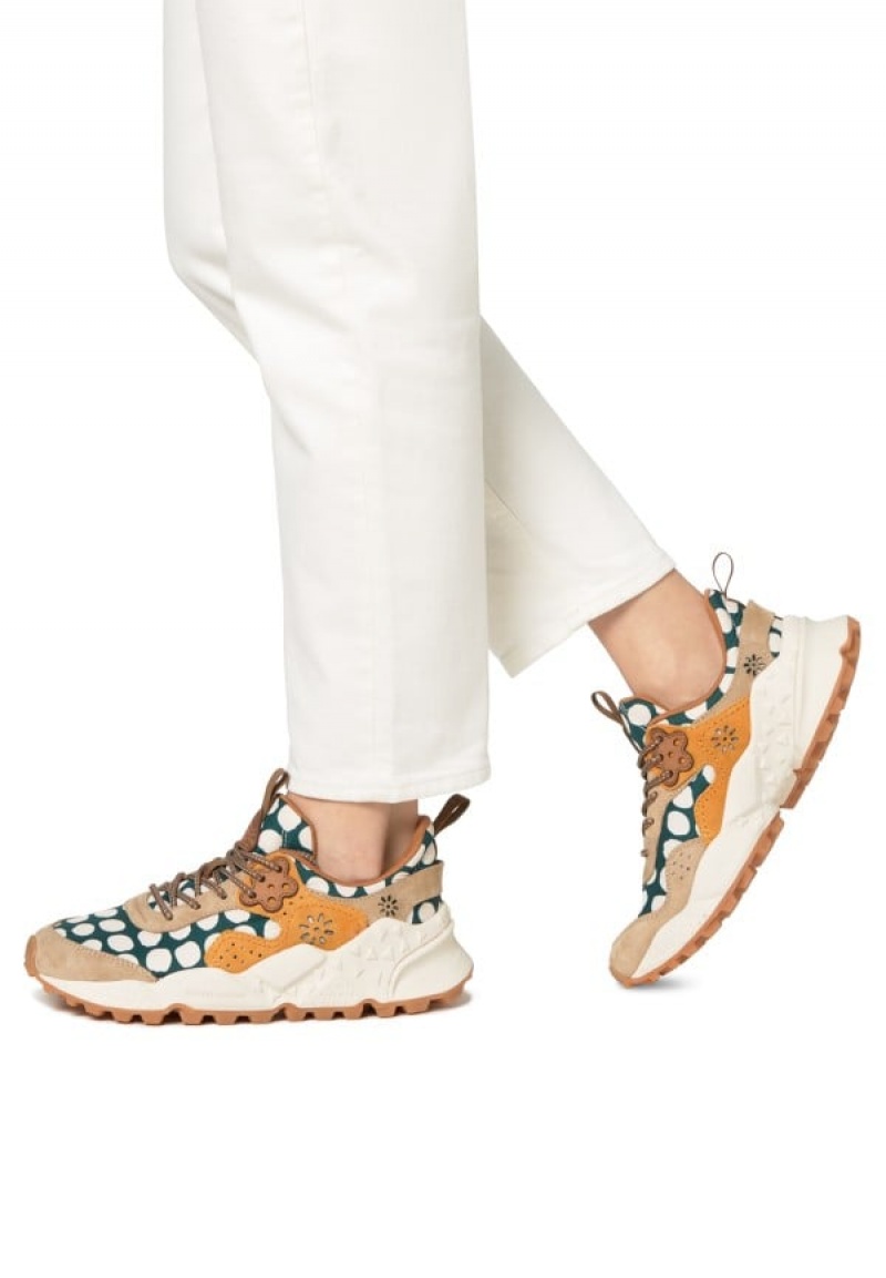 Flower Mountain Kotetsu Sneakers Dames Beige Groen | IRL9269MM
