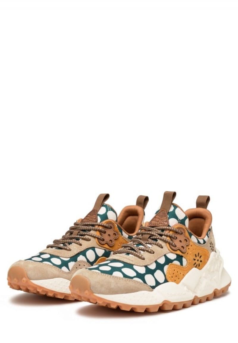 Flower Mountain Kotetsu Sneakers Dames Beige Groen | IRL9269MM