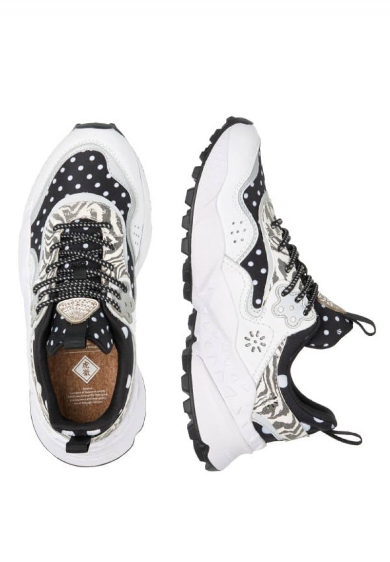 Flower Mountain Kotetsu Sneakers Dames Zwart Wit | NTY6565MM