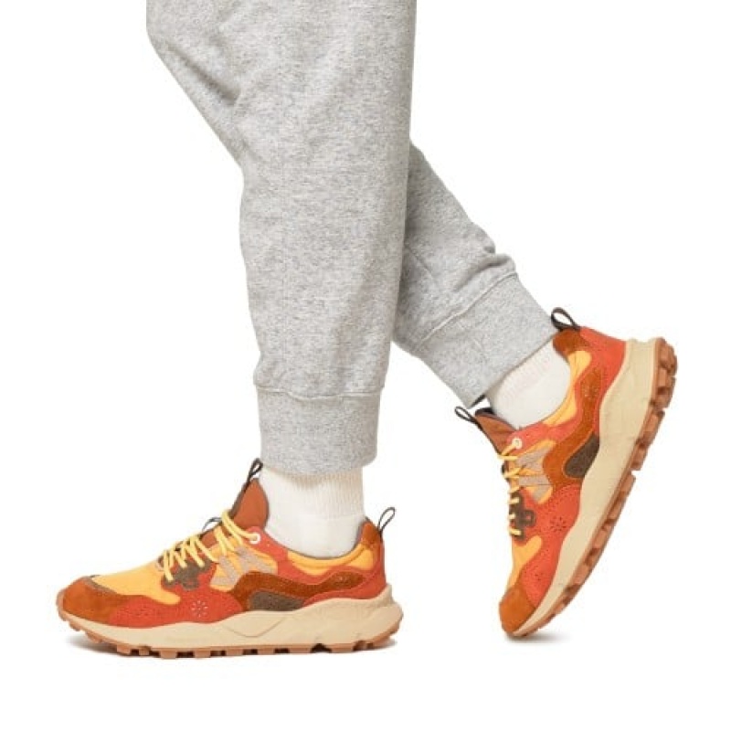 Flower Mountain Yamano 3 Hkdelic Sneakers Heren Bruin Oranje | IHA8033PS