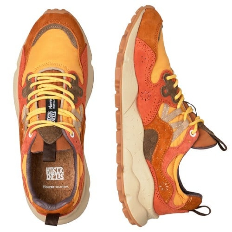 Flower Mountain Yamano 3 Hkdelic Sneakers Heren Bruin Oranje | IHA8033PS