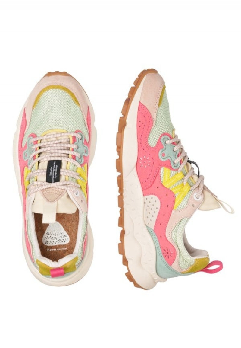 Flower Mountain Yamano 3 Sneakers Dames Roze Turquoise | FYH3248HS