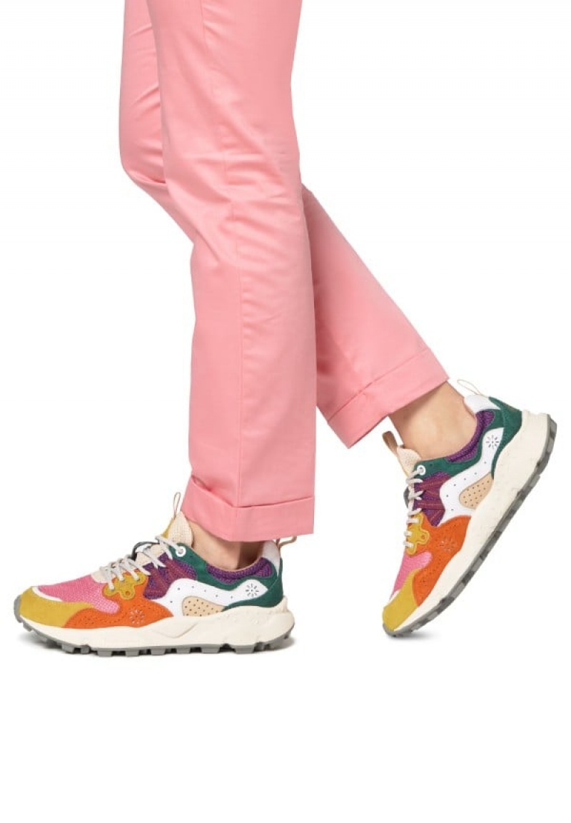 Flower Mountain Yamano 3 Sneakers Dames Fuchsie Geel | LDT2635KR