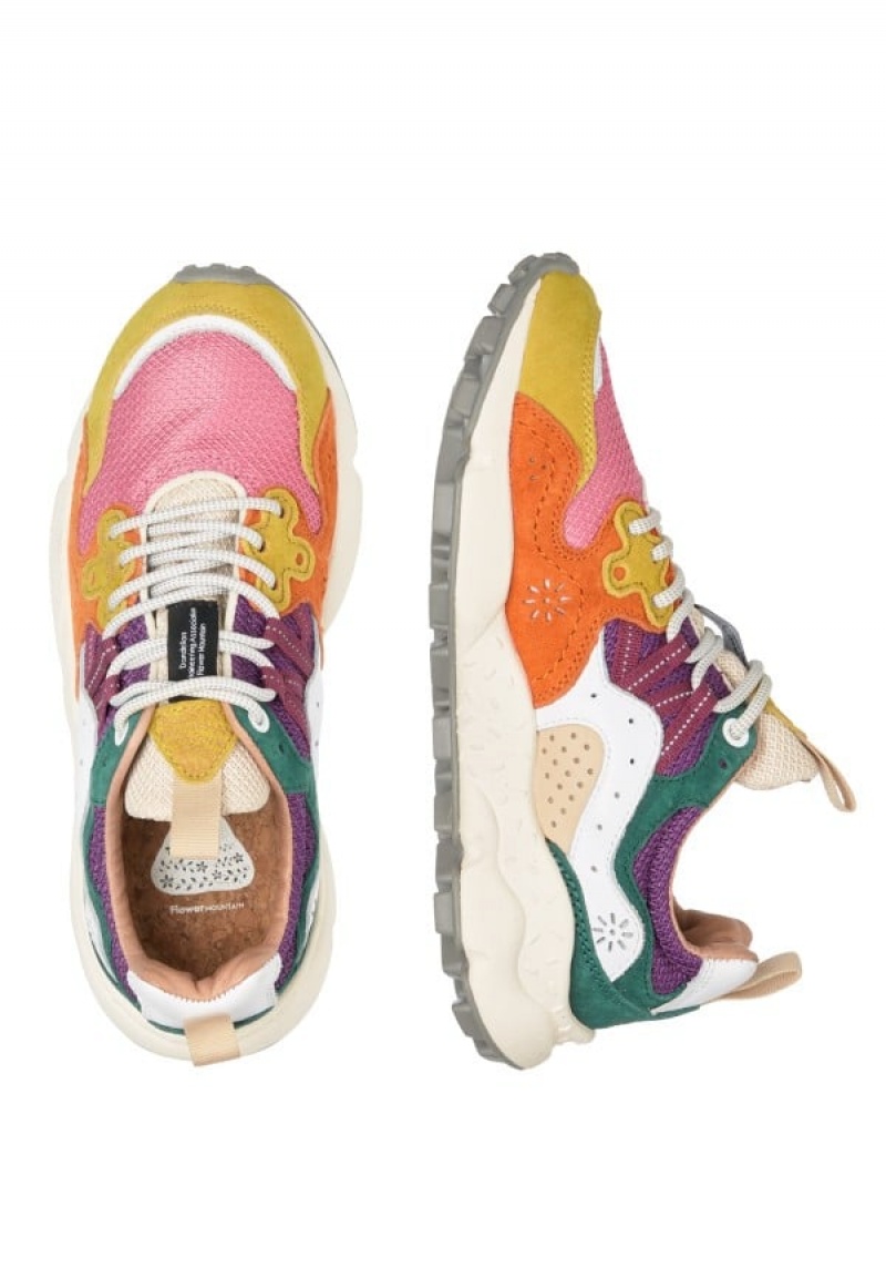 Flower Mountain Yamano 3 Sneakers Dames Fuchsie Geel | LDT2635KR