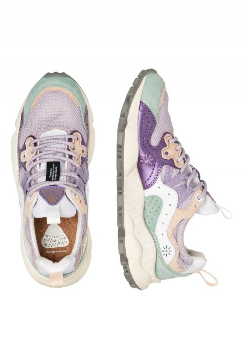 Flower Mountain Yamano 3 Sneakers Dames Paars Turquoise | OGA6750YH