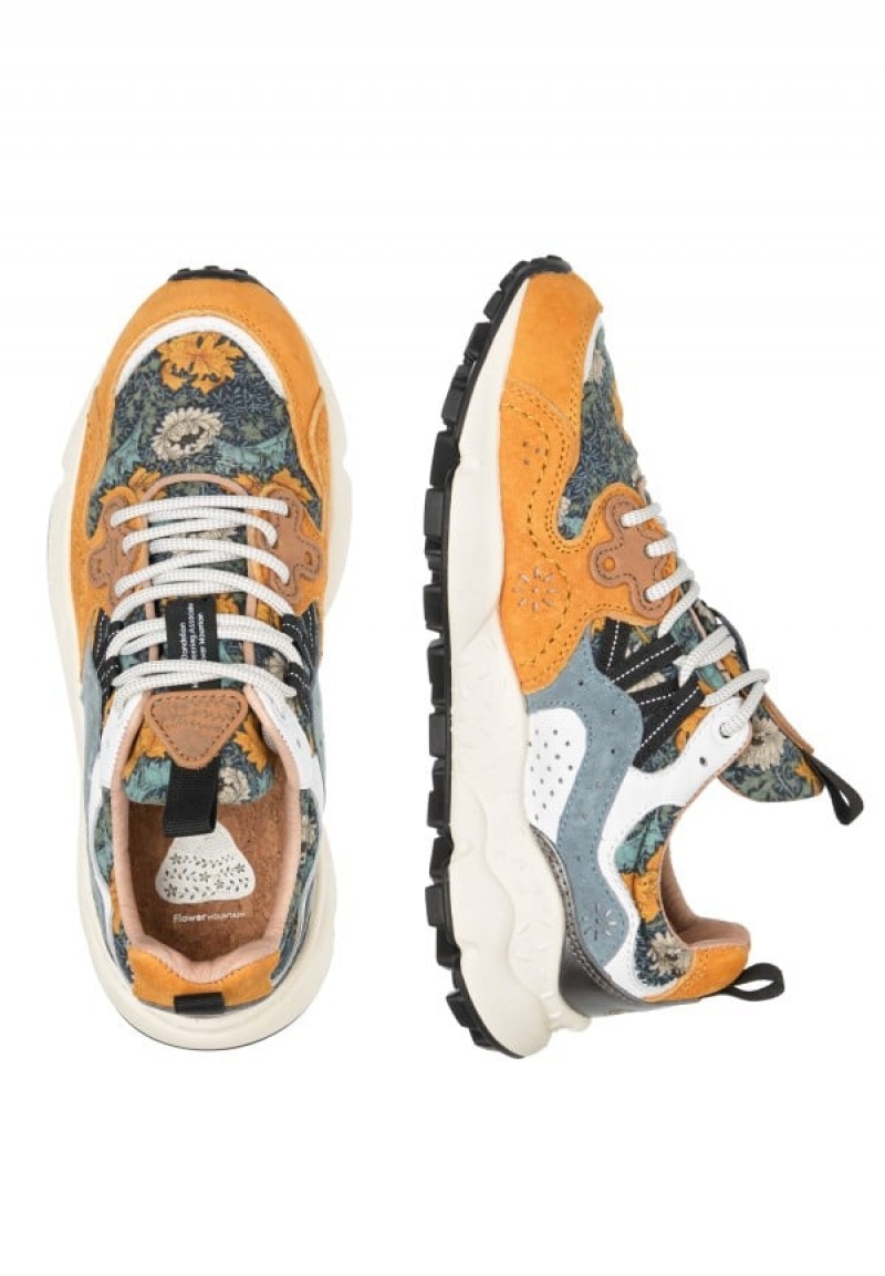 Flower Mountain Yamano 3 Sneakers Dames Oranje Lichtblauw | FQV8815ZO