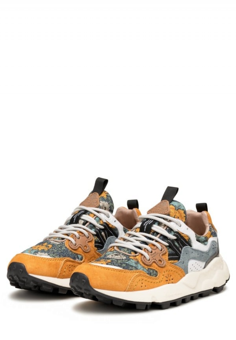 Flower Mountain Yamano 3 Sneakers Dames Oranje Lichtblauw | FQV8815ZO