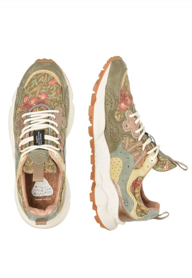 Flower Mountain Yamano 3 Sneakers Dames Groen Beige | JIW9436DV