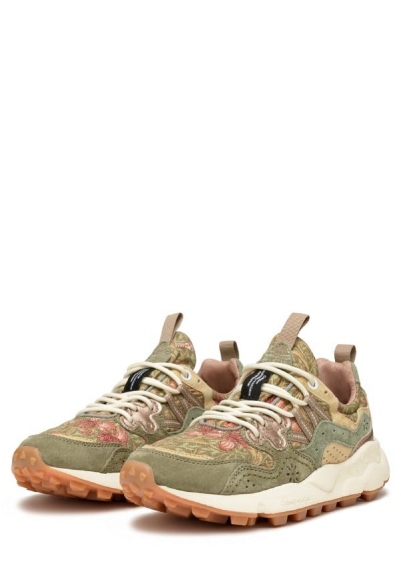Flower Mountain Yamano 3 Sneakers Dames Groen Beige | JIW9436DV