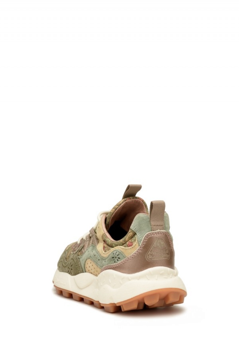 Flower Mountain Yamano 3 Sneakers Dames Groen Beige | JIW9436DV