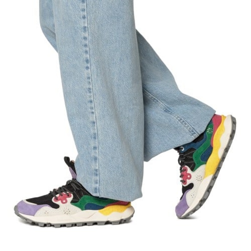 Flower Mountain Yamano 3 Sneakers Dames Paars Zwart Wit | ISQ116JY