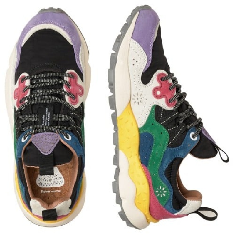 Flower Mountain Yamano 3 Sneakers Dames Paars Zwart Wit | ISQ116JY