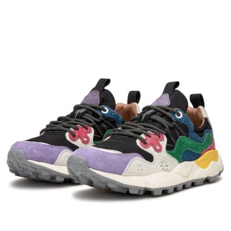 Flower Mountain Yamano 3 Sneakers Dames Paars Zwart Wit | ISQ116JY