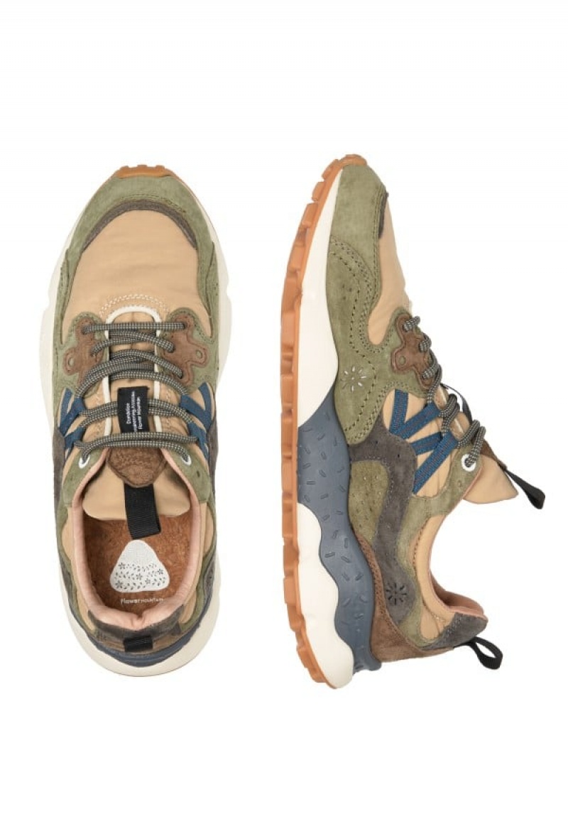 Flower Mountain Yamano 3 Sneakers Heren Groen Beige | QOG7783XT