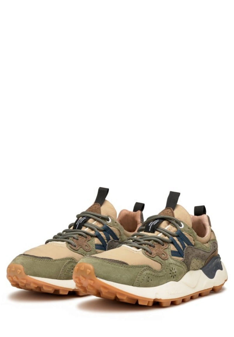 Flower Mountain Yamano 3 Sneakers Heren Groen Beige | QOG7783XT