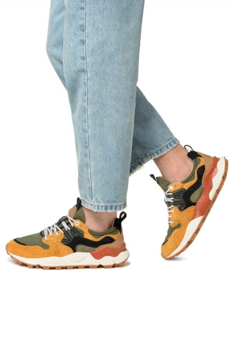 Flower Mountain Yamano 3 Sneakers Heren Oranje Groen | FCP1479CR