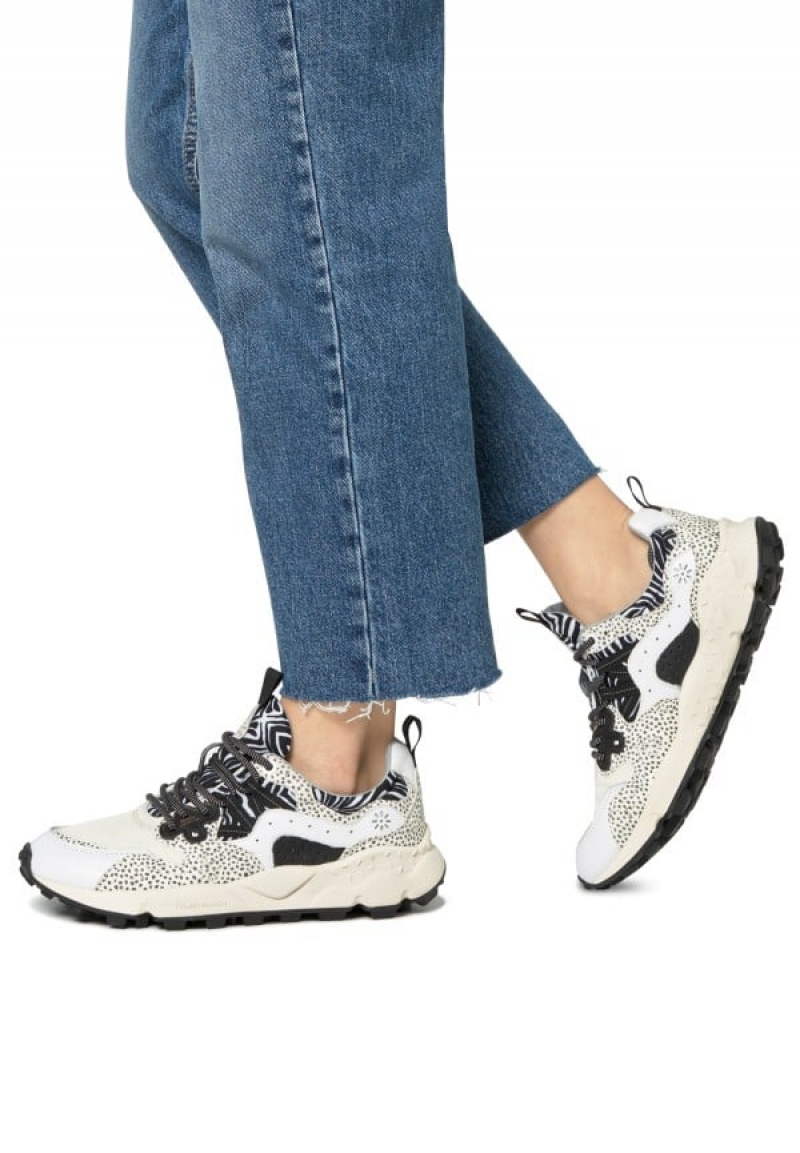 Flower Mountain Yamano 3 Uni Sneakers Dames Wit Zwart | SQQ376YI