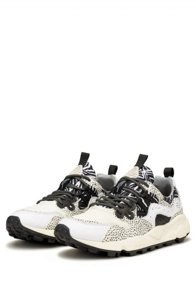 Flower Mountain Yamano 3 Uni Sneakers Dames Wit Zwart | SQQ376YI