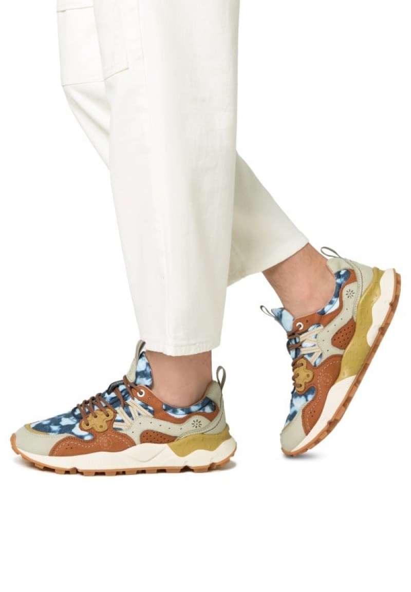 Flower Mountain Yamano 3 Uni Uw Sneakers Heren Blauw Bruin | LFN8825MK